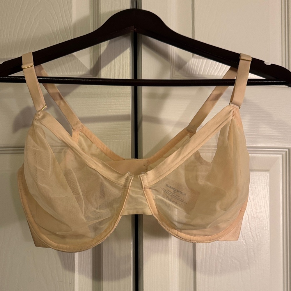 Elegant Sheer Underwire Bra in Cream